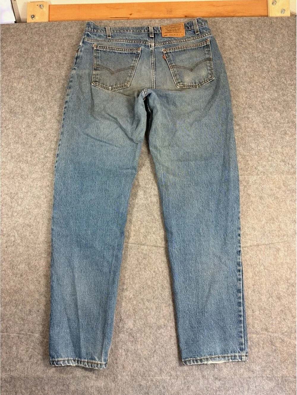 Vintage Levis Orange Tab 550 36x34 Relaxed Taper 90s Blue Denim